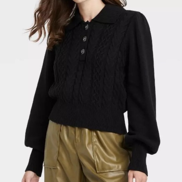 WHOWHATWEAR Cable Knit Sweater - Picture 2 of 7